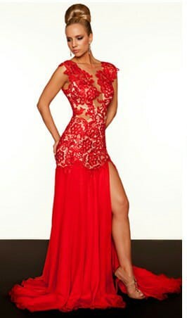 Vendo preciosa vestido de gala rojo talla 6  - Imagen 1