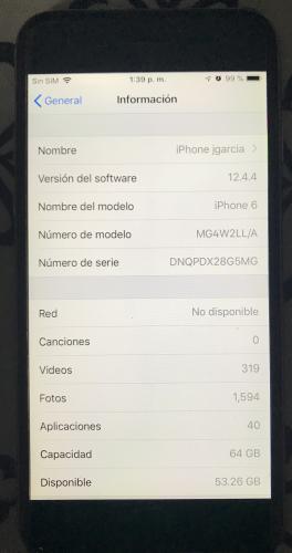 Iphone 6 Normal de 64 GB color space gray co - Imagen 1