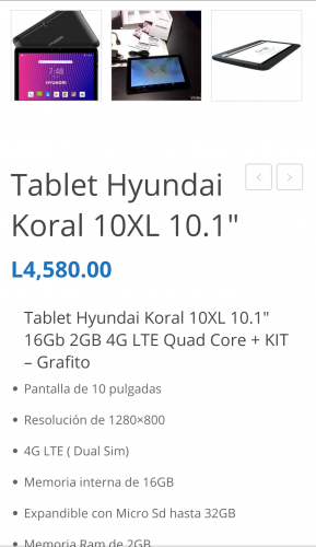Tablet Hyundai Koral 10XL 101″ 16Gb 2GB 4G - Imagen 3